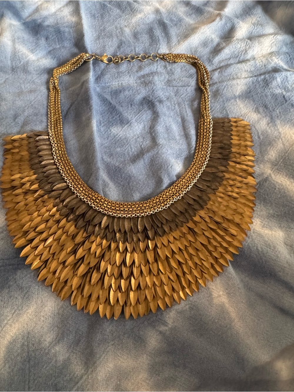 Stella & Dot Pegasus Gold Feather Statement Necklace - Women Jewelry